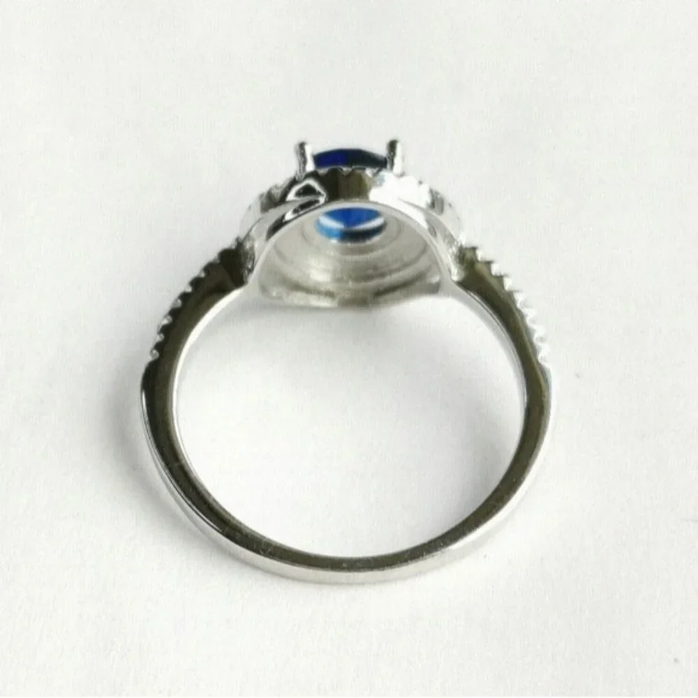 Lab Created Sapphire CZ Halo Ring size 8